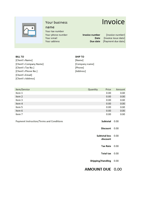 Free Sample Invoice Template For Small Businesses Bookipi